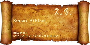 Koren Viktor névjegykártya